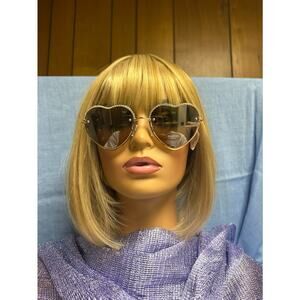 Bebe  HeartShaped Sunglasses Gold Tone w Rhinestone Trim n Brown Lenses – (NWT)